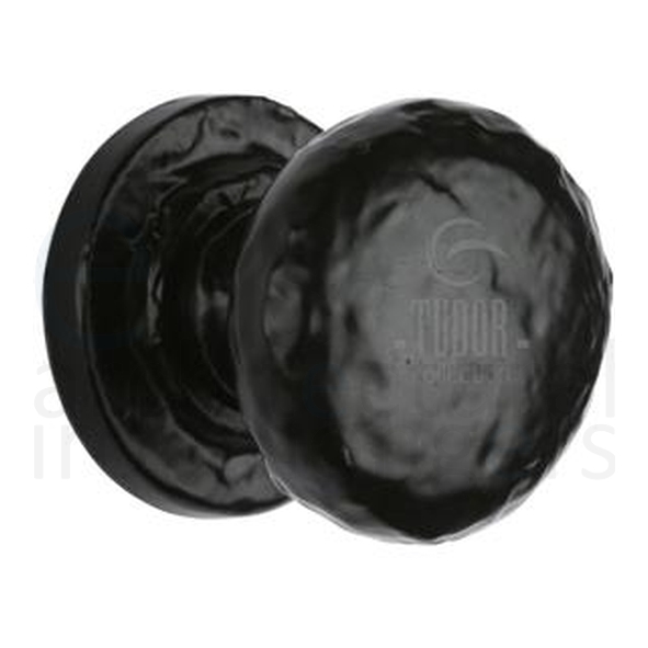 TC532 25 • 25 x 30mm • Antique Black Iron • Heritage Brass Bun Antique Cabinet Knob